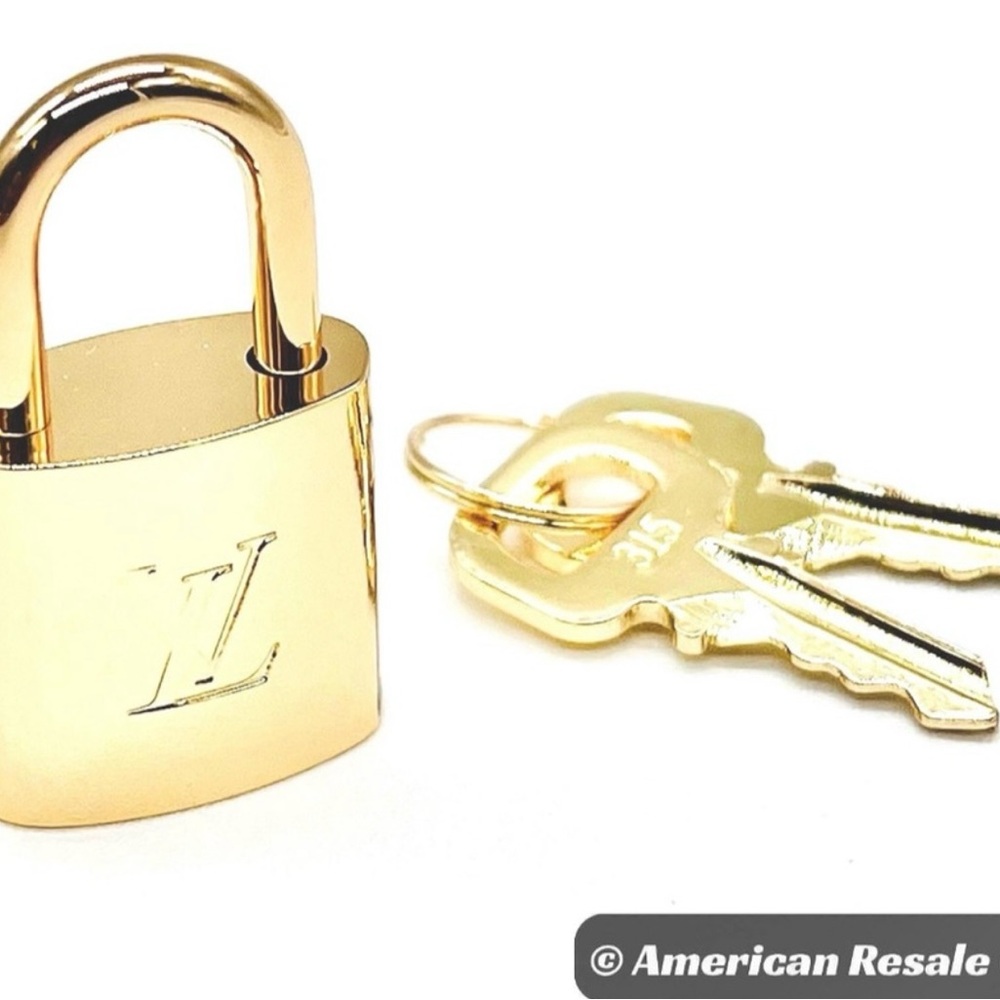 Authentic Vintage Louis Vuitton #315 Gold Padlock Lock & 2 Keys LV